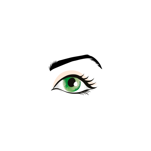 SVG Vector illustration of green eye with pink shading