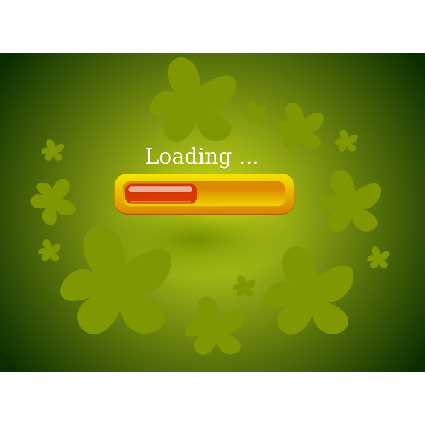 SVG Vector illustration of green flowers game loader screen