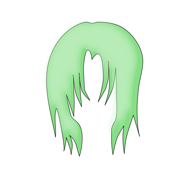 SVG Vector illustration of green hair for child figure
