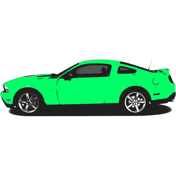 SVG Vector illustration of green Mustang