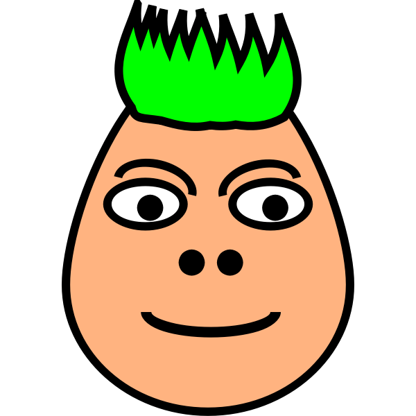 SVG Vector illustration of green spiky haircut guy