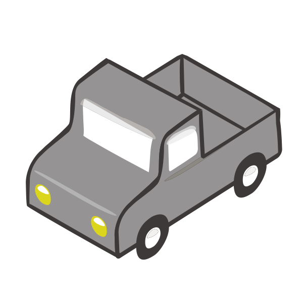 SVG Vector illustration of grey pickup truck from above