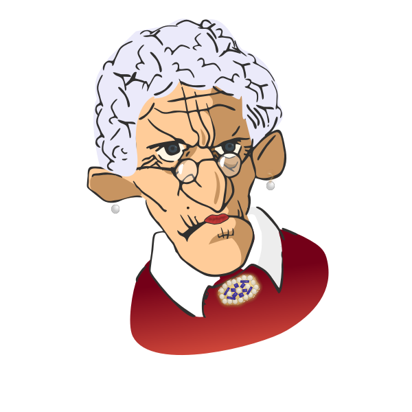 SVG Vector illustration of grumpy old woman