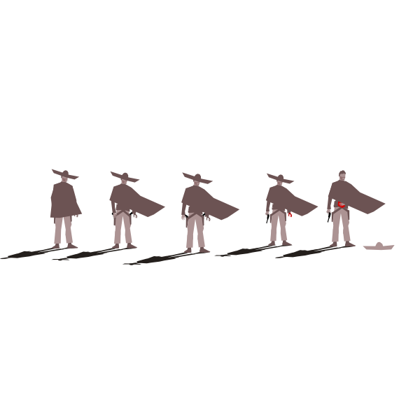 SVG Vector illustration of gunslingers standing next to each other