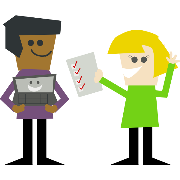 SVG Vector illustration of guy and girl interacting