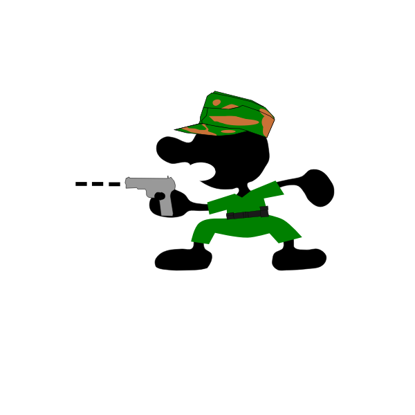 SVG Vector illustration of guy with a gun