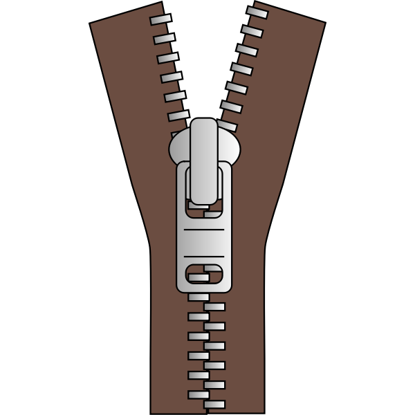 SVG Vector illustration of half un-zipped zipper