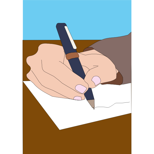 SVG Vector illustration of hand and pen