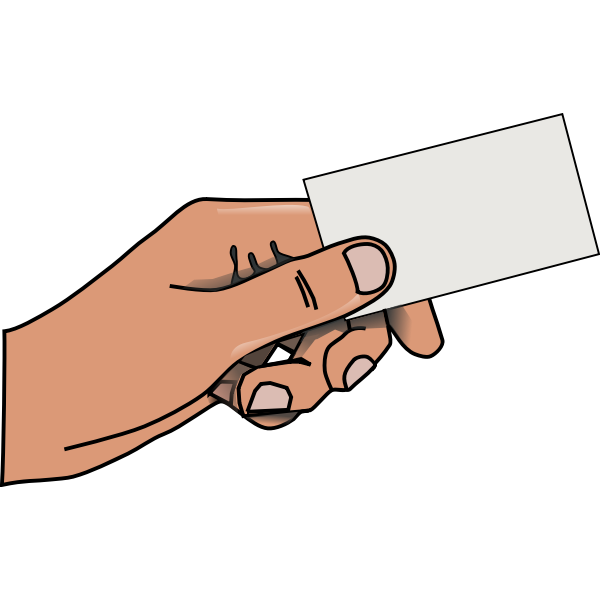 SVG Vector illustration of hand with card