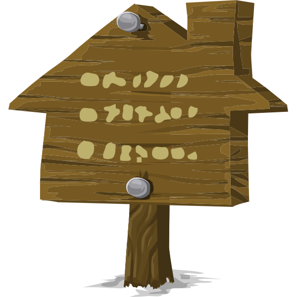 SVG Vector illustration of handmade wooden waypoint sign