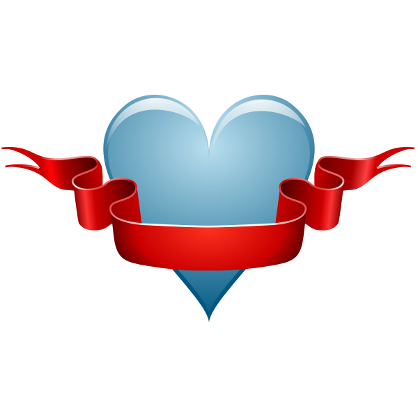 SVG Vector illustration of heart and ribbon