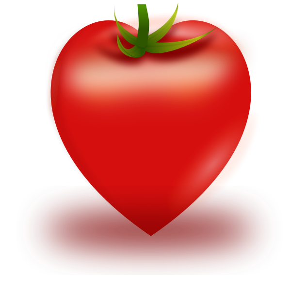 SVG Vector illustration of heart shaped tomato