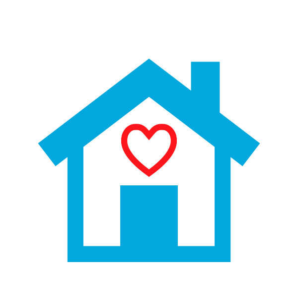 SVG Vector illustration of home built with love icon