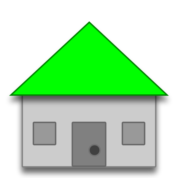 SVG Vector illustration of house with green roof