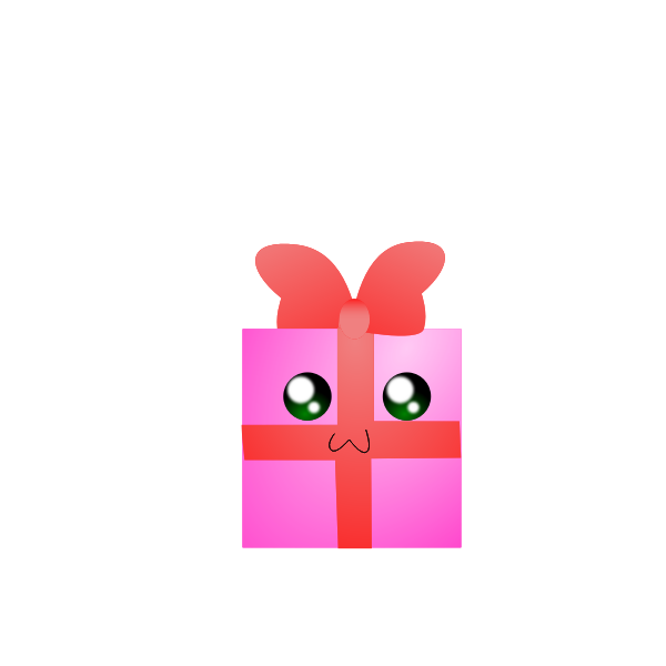 SVG Vector illustration of humanoid pink gift box