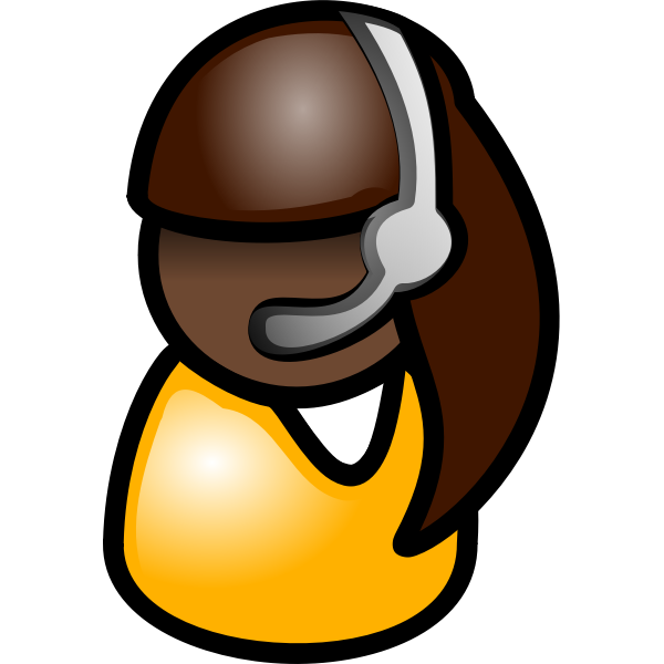 SVG Vector illustration of Indian woman with brown hair telephone operator icon