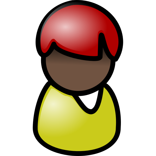 SVG Vector illustration of Indian woman with short red hair telephone operator icon