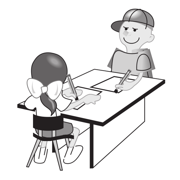 SVG Vector illustration of kids drawing