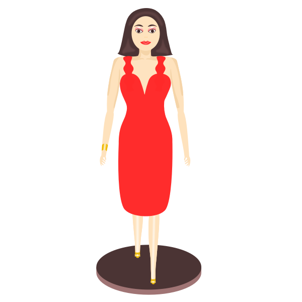 SVG Vector illustration of lady in dress