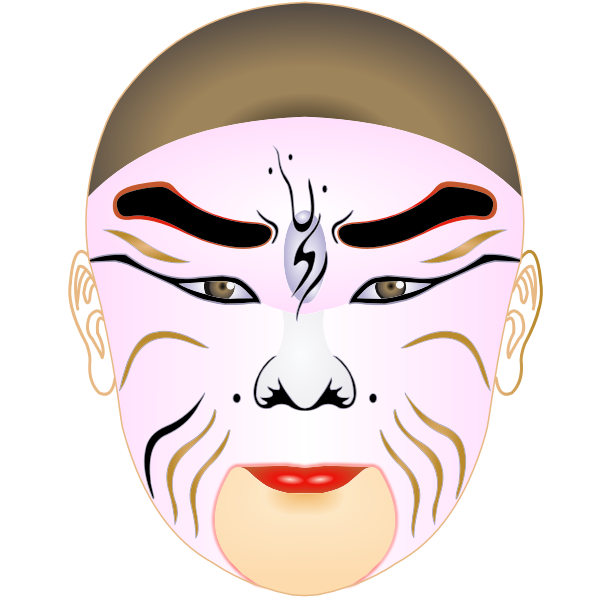 SVG Vector illustration of lady under mask