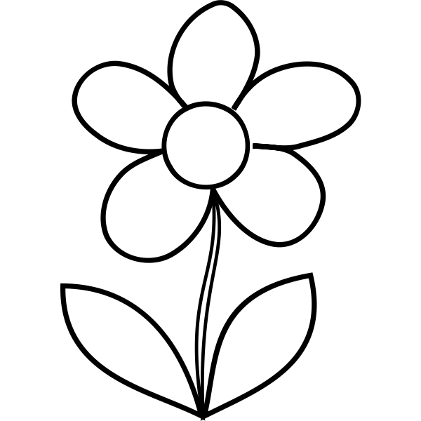 SVG Vector illustration of large petals coloring flowers