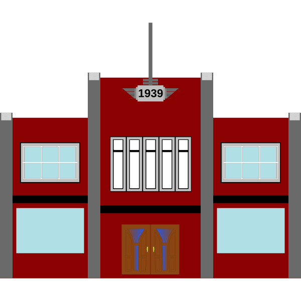 SVG Vector illustration of late-1930s art-deco commercial building