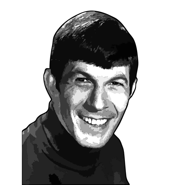 SVG Vector illustration of Leonard Nimoy shaded pencil drawing