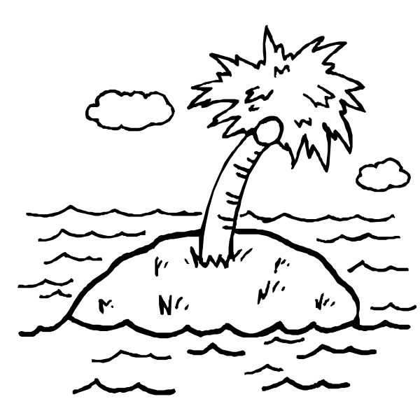 SVG Vector illustration of lonely island