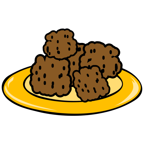 SVG Vector illustration of meatballs on a plate hand-drawn