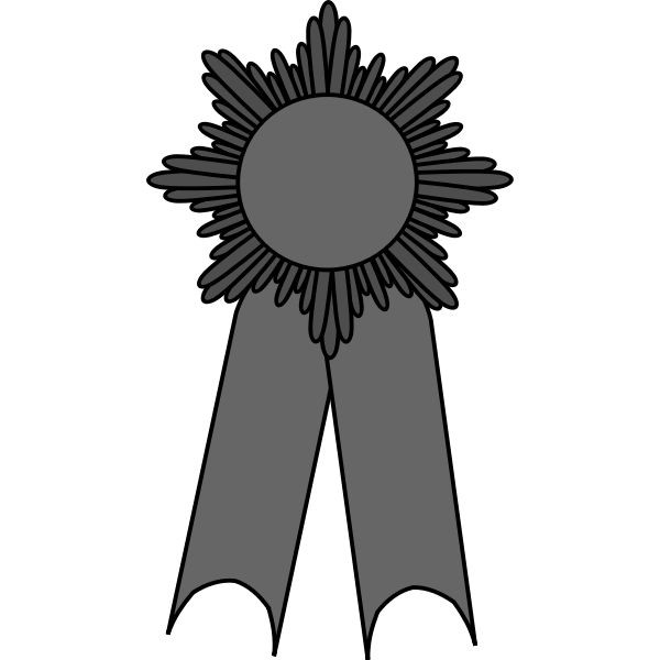 SVG Vector illustration of medal with a grayscale ribbon
