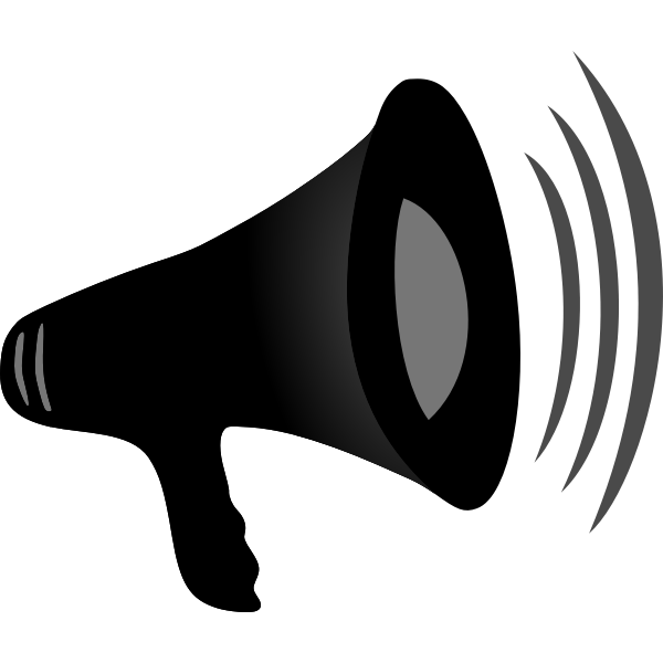 SVG Vector illustration of megaphone in action
