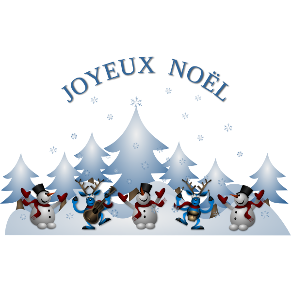 SVG Vector illustration of Merry Christmas card in French