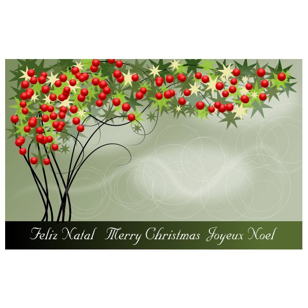 SVG Vector illustration of Merry Christmas card in French language