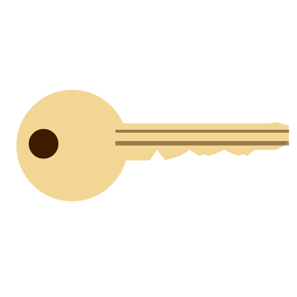SVG Vector illustration of metal door key horizontal