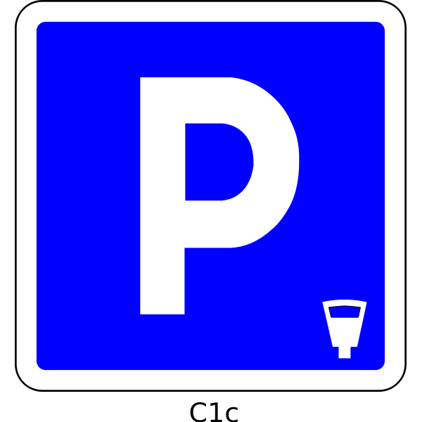SVG Vector illustration of metred parking area blue road sign