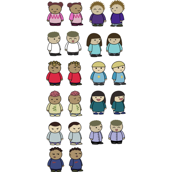 SVG Vector illustration of mix and match character set
