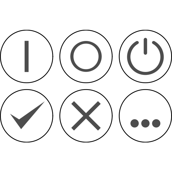 SVG Vector illustration of monochrome selection of power icons