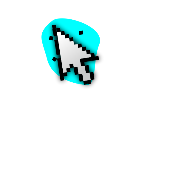 SVG Vector illustration of mouse arrow on a cyan spot
