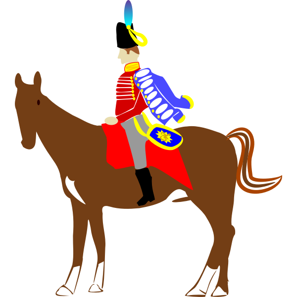 SVG Vector illustration of national guard on horse