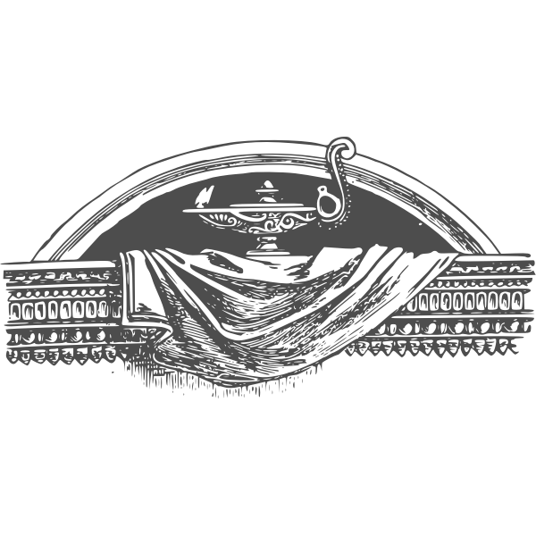SVG Vector illustration of old style lamp on a balcony wall