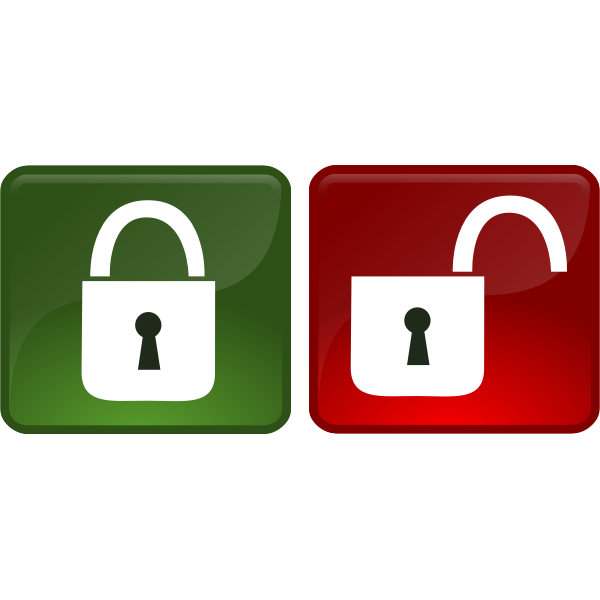 SVG Vector illustration of open and close buttons
