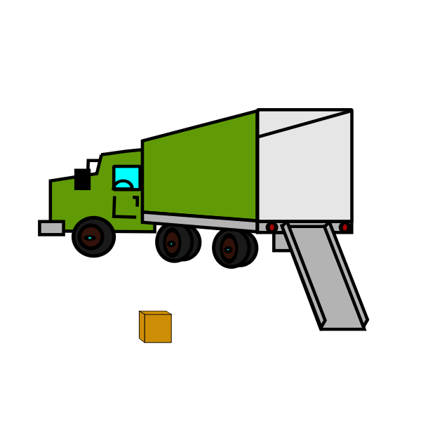 SVG Vector illustration of opened empty moving truck