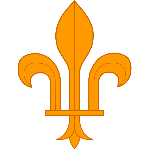 SVG Vector illustration of orange fleur-de-lis