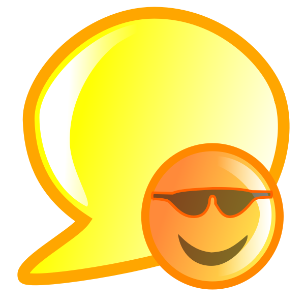 SVG Vector illustration of orange smiley talk bubble