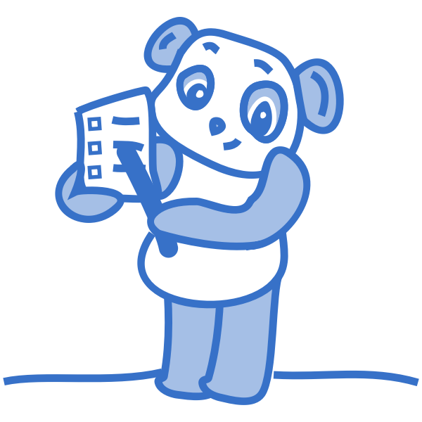 SVG Vector illustration of Panda in pastel blue color