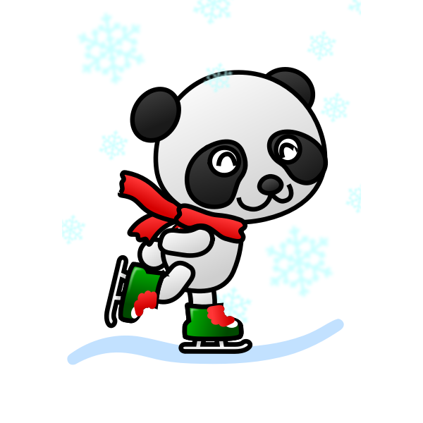 SVG Vector illustration of panda with a red scarf