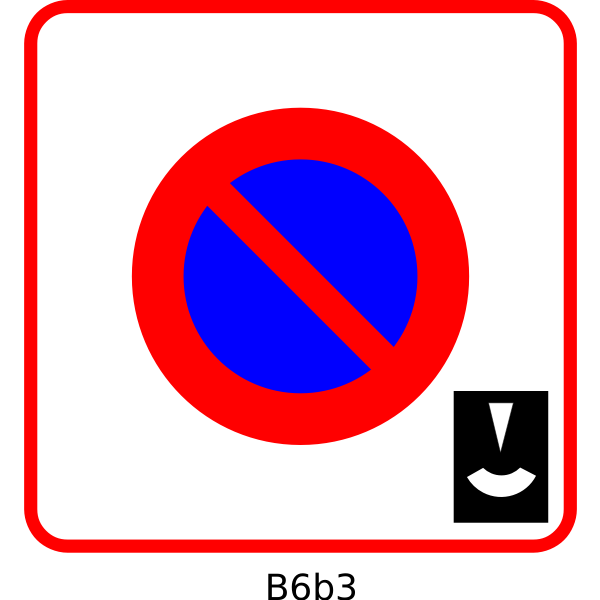 SVG Vector illustration of parking prohibited all time French road sign