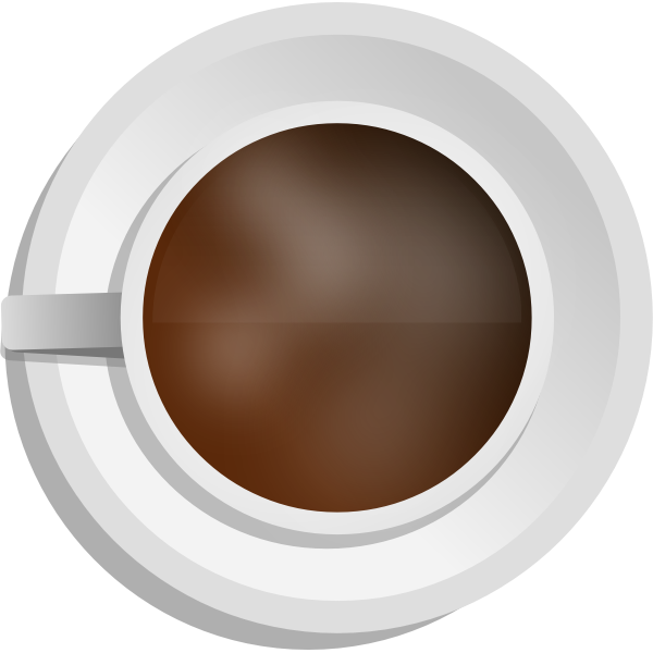 SVG Vector illustration of photorealistic coffee cup with top view