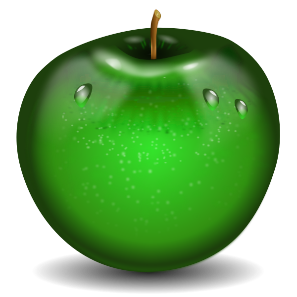 SVG Vector illustration of photorealistic green wet apple