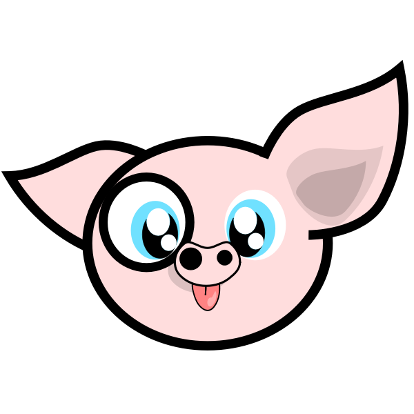 SVG Vector illustration of pig with a monocle in its right eye
